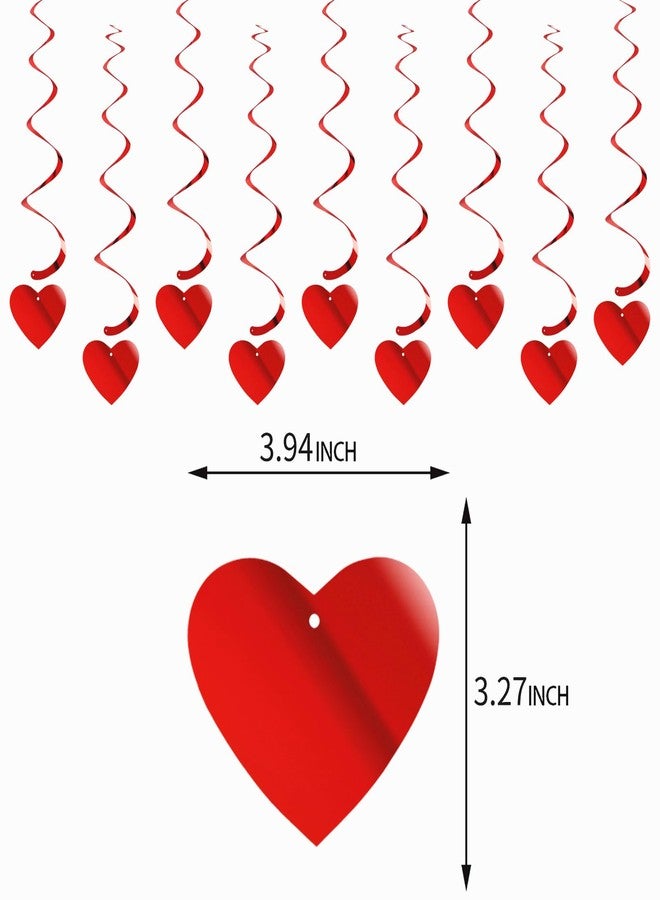 Hugtmr Red Heart Swirls Party-Decorations - 18Pcs Romantic Special Night Galentines Hanging Streamers Garland,Valentines Girl Wedding Anniversary Baby Bridal Shower Birthday Decor Supplies Hugtmr - Image 2